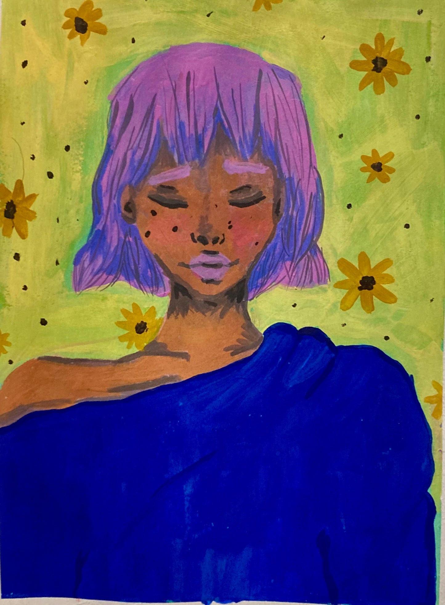 Sunflower Girl art Print